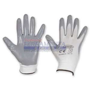 GUANTI NYLON BIANCO - NITRILE GRIGIO TG. 8