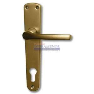 MANIGLIA C/PLACCA IN ALLUMINIO FORO YALE BRONZO