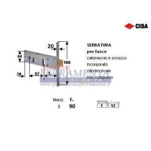 SERRATURA CISA INFIL. X FASCIA STRET. Q.8 OVALE 44151 E90