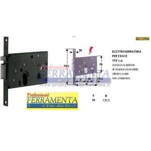 SERRATURA CORNI ELETTRICA DA INFILARE X FASCIA ART. 85000 E/58