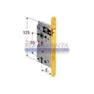 SERRATURA PATENT E. 50 BASE TONDA OTTONATA