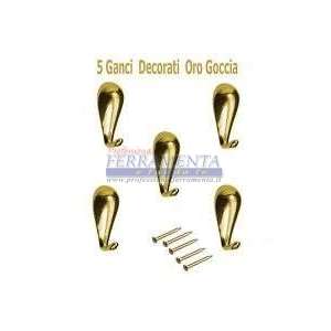 GANCIO X QUADRI A GOCCIA MM. 30  PZ. 5 ORO