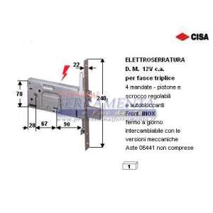 SERRATURA CISA ELET. D.MAPPA 3 PUNTI ART. 17357-90